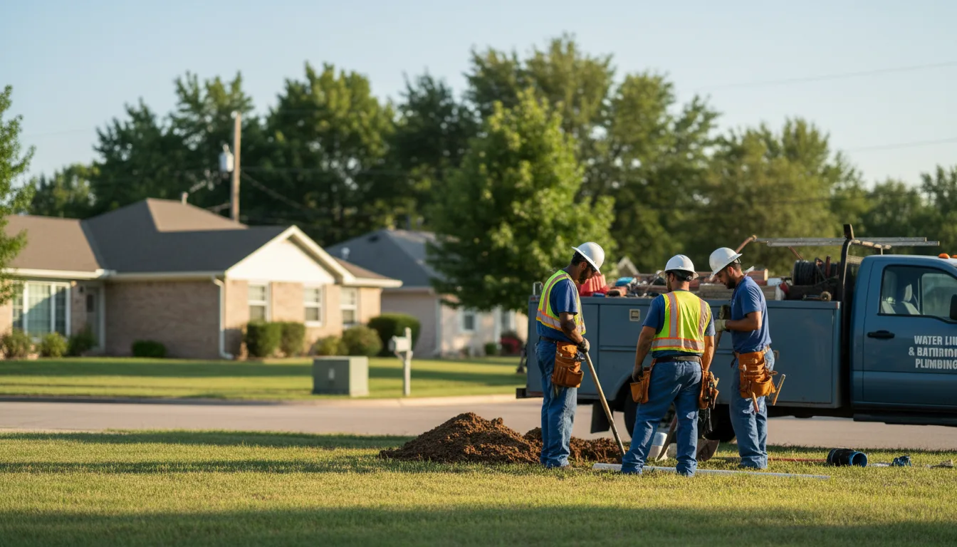 Residential water line and bathroom plumbing service in Brimfield, IL